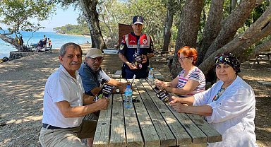 Aydın jandarmasından Milli Park'ta çevre bilinci seferberliği