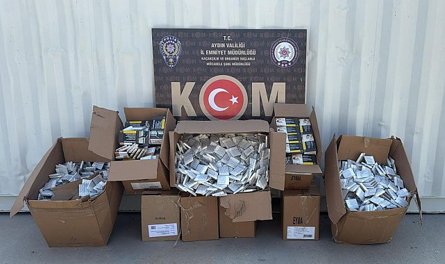 Aydın'da 101 bin 800 adet doldurulmuş makaron ele geçirildi