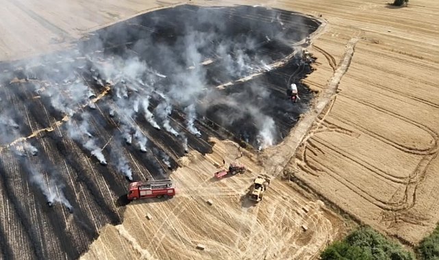 Babaeski'de anızda başlayan yangın ekili arazilere sıçradı