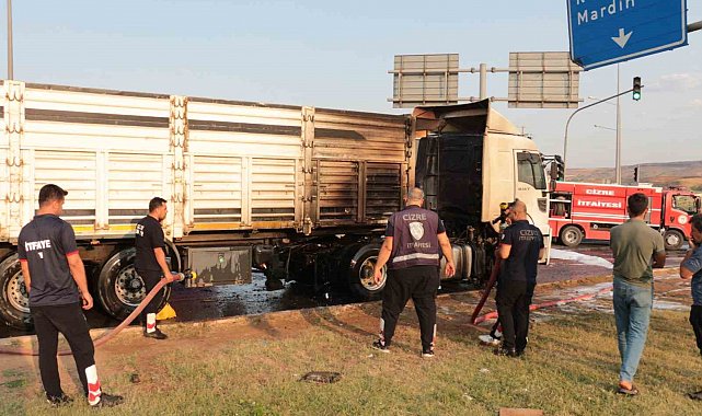 Balatalarda oluşan ısınma, tırda yangına neden oldu