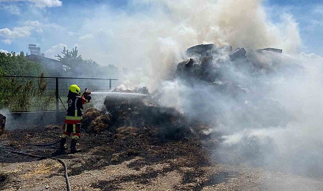 Balıkesir'de 500 balya saman kül oldu