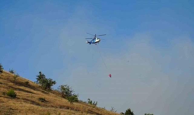 Balıkesir'deki orman yangınlarına havadan ve karadan müdahale sürüyor