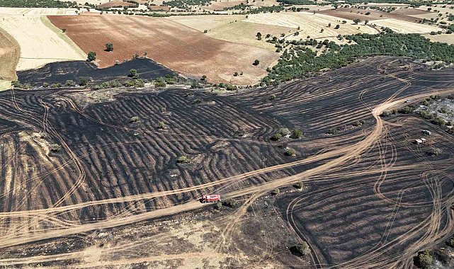 Balya makinesinden çıkan kıvılcım yangına neden oldu