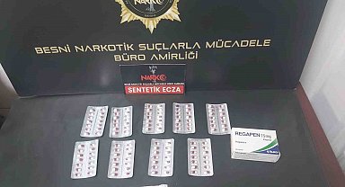 Besni'de 132 sentetik hap ele geçirildi