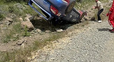 Beypazarı'nda Hitit Rallisi aracı takla attı