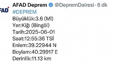Bingöl'de bir deprem daha