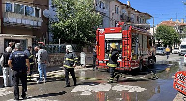 Bodrum katta çıkan yangın paniğe neden oldu, 5 kişi dumandan etkilendi