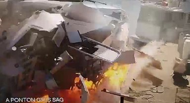 Bodrum marinadaki patlama anı güvenlik kamerasında