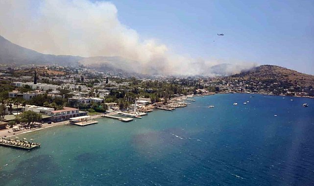 Bodrum Türkbükü makilik yangını devam ediyor