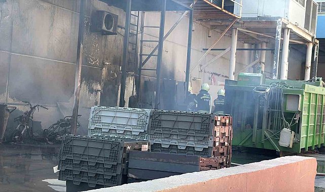 Bodrum'da bir AVM'nin geri dönüşüm alanında çıkan yangın korkuttu