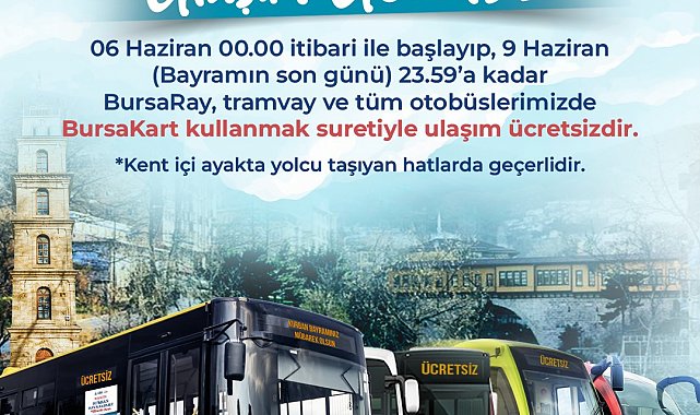 Bursa'da Kurban Bayramı boyunca ulaşım ücretsiz