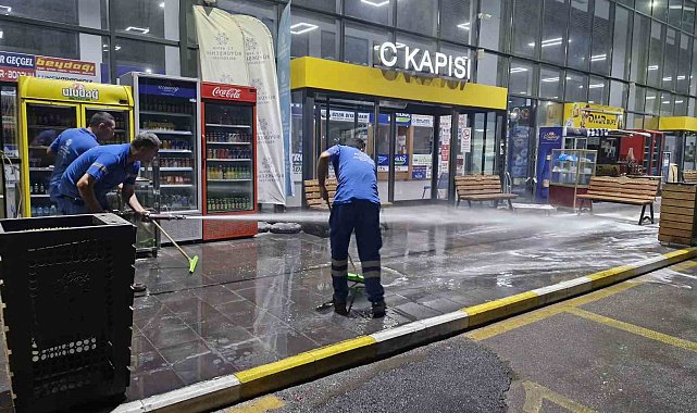 Büyükşehirden otogarlarda temizlik çalışması