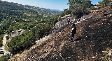Çal'da başlayan yangın büyümeden söndürüldü