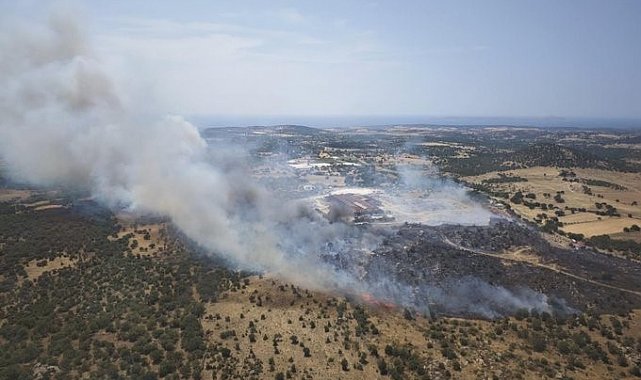 Çanakkale'de tarım arazisinde çıkan ve ormanlık alana sıçrayan yangın kontrol altına alındı