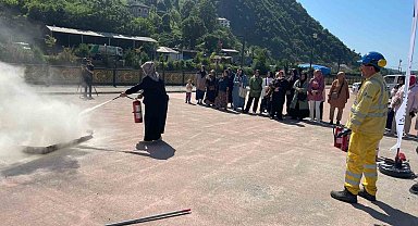 Çayeli Bakır'dan Madenlili kadınlara yangın eğitimi