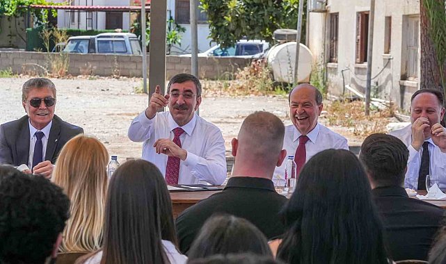 Cumhurbaşkanı Yardımcısı Yılmaz, KKTC Cumhurbaşkanı Tatar ve KKTC Başbakanı Üstel ile görüştü