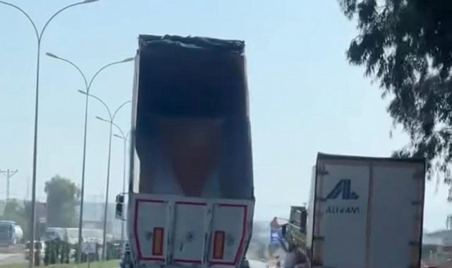 Damperi açık unutan kamyon şoförü yürekleri ağza getirdi