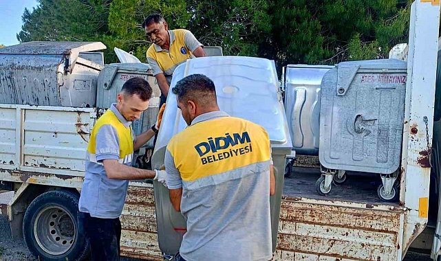 Didim'de eskiyen konteynerler yenileniyor