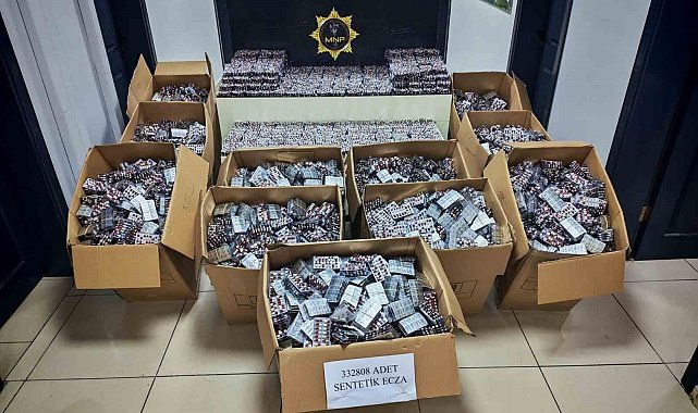 Dronla takip edilen kamyonette 332 bin adet sentetik ecza ele geçirildi