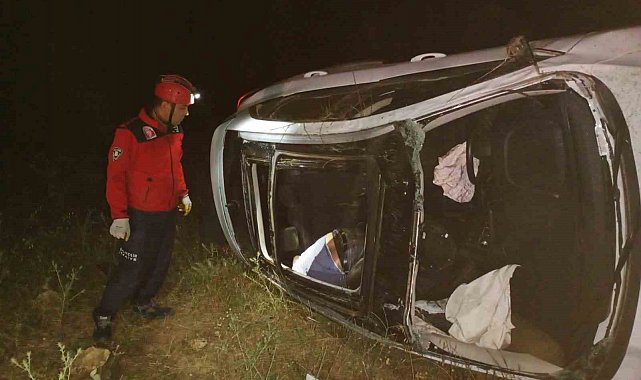 Dursunbey'de otomobil şarampole uçtu: 1 ölü, 1 yaralı