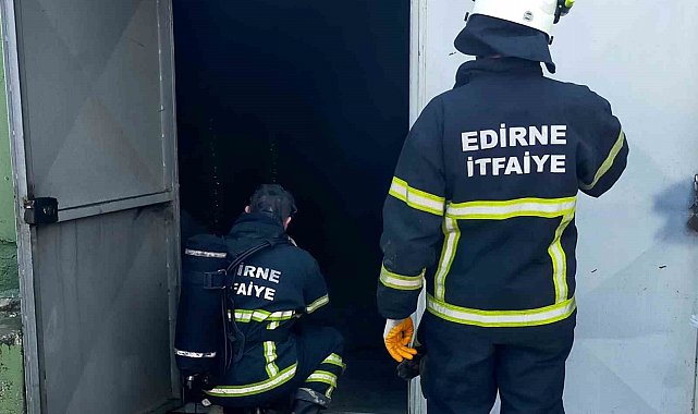 Edirne'de pelet fabrikasında yangın