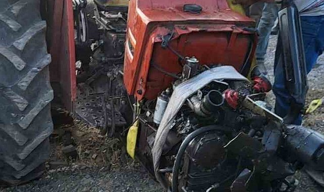 El freni çekilmeyen traktör şarampole yuvarlandı