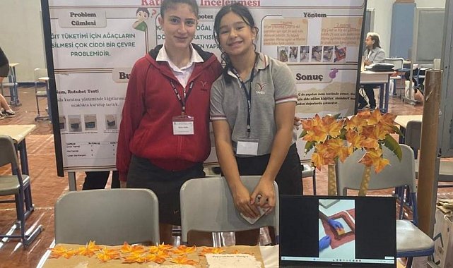 Fen araştırma projesi şampiyonları Mira ve Beren oldu