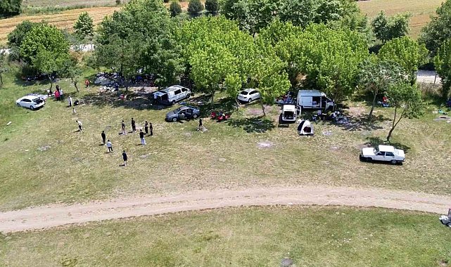 İstanbul'da piknik alanlarındaki yoğunluk havadan görüntülendi