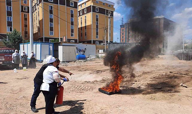 İtfaiyeden KYK personeline uygulamalı yangın eğitimi