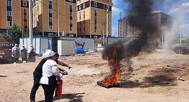 İtfaiyeden KYK personeline uygulamalı yangın eğitimi