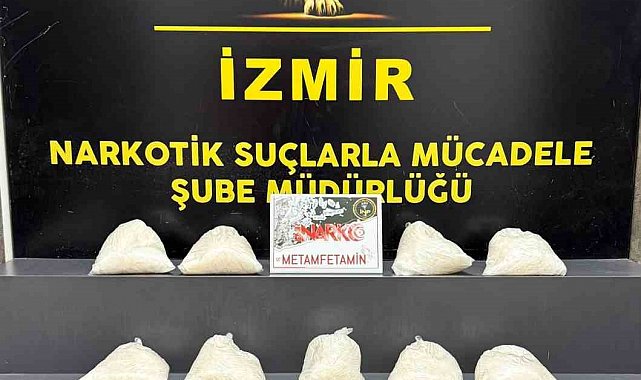 İzmir'de 10 kilo metamfetamin ele geçirildi