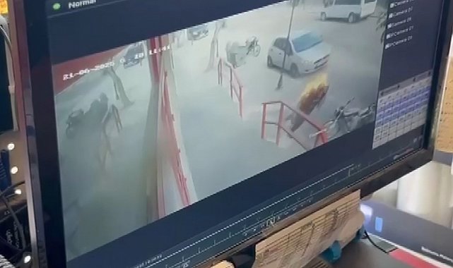 Jeneratör bir anda alev aldı, o anlar güvenlik kameralarına yansıdı