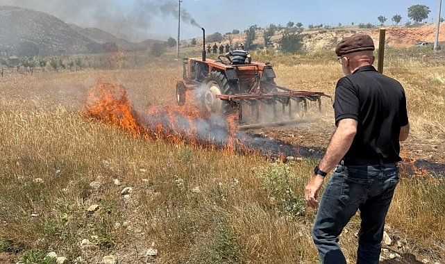 Karaman'da 200 dekar ekili alan kül oldu
