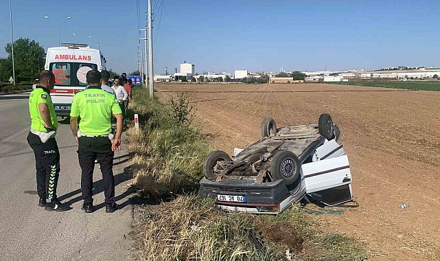 Karaman'da otomobil devrildi: 1 yaralı