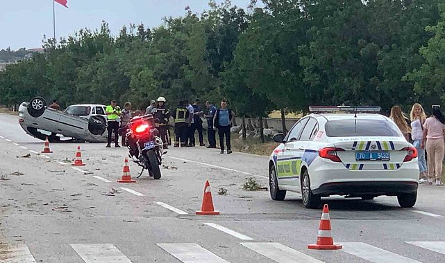 Karaman'da otomobil takla attı: 2'si çocuk 4 yaralı