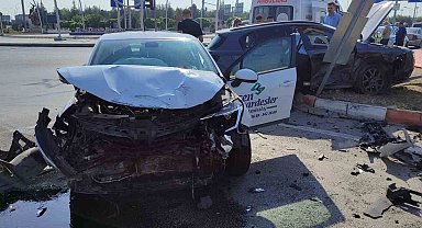 Karaman'da otomobiller çarpıştı: 1 yaralı