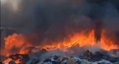 Karşıyaka Belediyesi katı atık tesisinde yangın