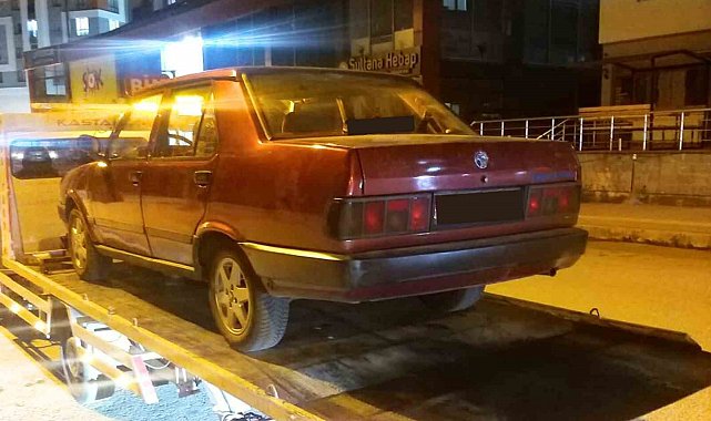 Kastamonu'da drift atan sürücünün aracı trafikten men edildi