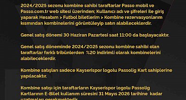 Kayserispor, kombine bilet fiyatlarını belirledi