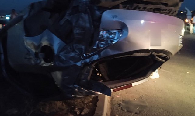 Kırıkhan'da ters dönen otomobilin sürücüsü yaralandı