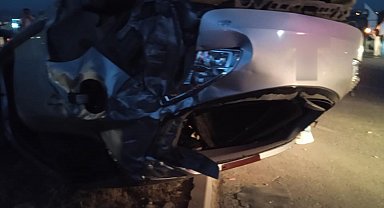 Kırıkhan'da ters dönen otomobilin sürücüsü yaralandı