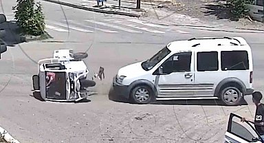 Kırıkkale'de dikkatsiz sürücülerin yaşadığı trafik kazaları kamerada