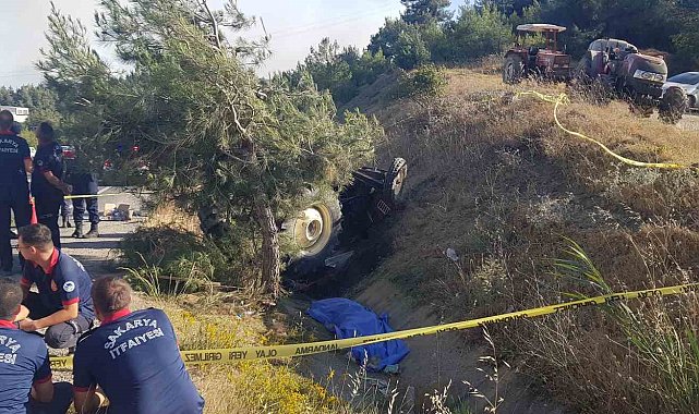 Kızının kullandığı traktörde can verdi