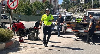 Kontrolden çıkan motosiklet devrildi: 1 yaralı