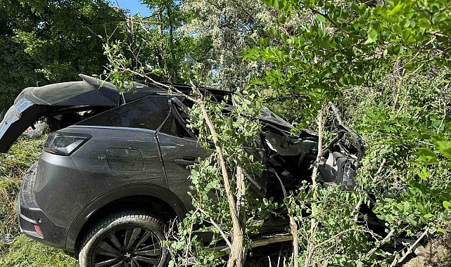 Kontrolden çıkarak ağaçlık alana giren otomobilde 3 kişi yaralandı