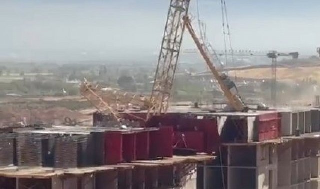 Kule vinç devrildi, 1 işçi öldü