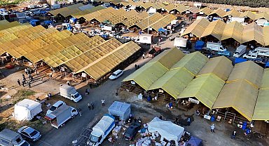Kurban kesim alanlarındaki hareketlilik havadan görüntülendi