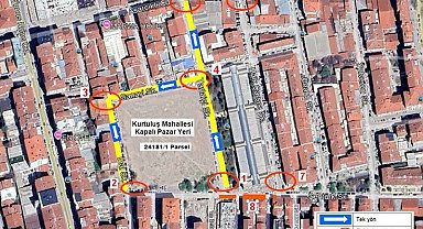 Kurtuluş Kapalı Pazar Yeri inşaatı için trafik düzenlemesi