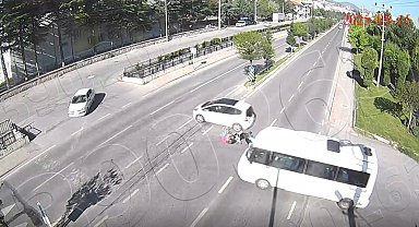 Kütahya'da 3 ayrı motosiklet kazası kamerada