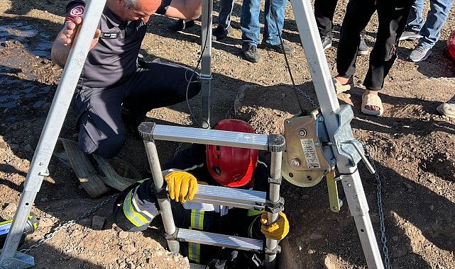 Kuyuya düşen koyunu kurtardılar